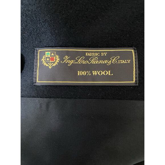 FLEURETTE LORO PIANNA Wool Stand Collar Car Pea Coat Jacket Black Pocket… - Picture 8 of 11